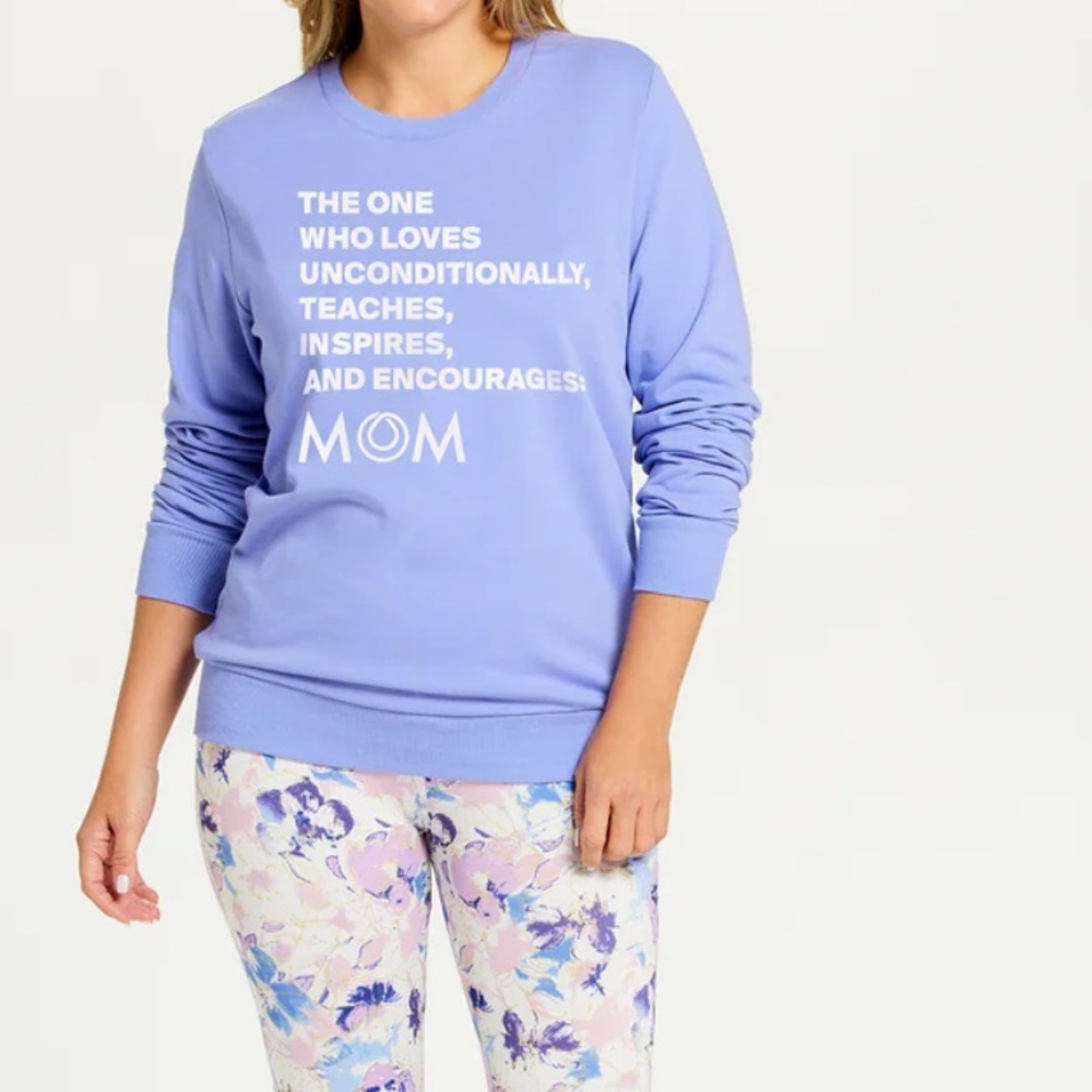 MONAT Mom Crew Sweatshirt - Purple size large nwt